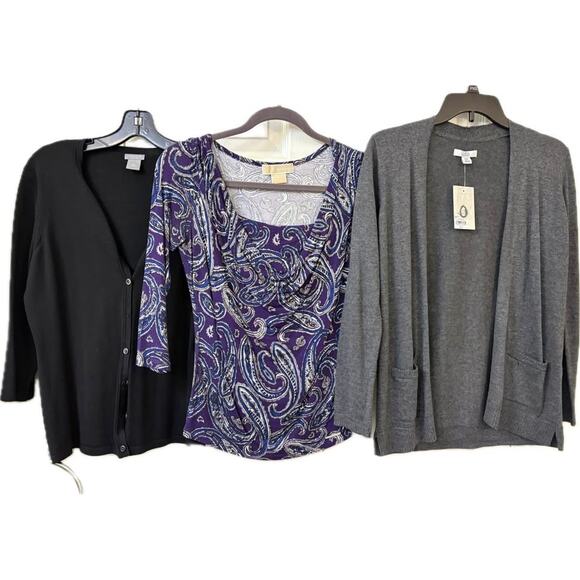 Ann Taylor, Michael Kors, etc.  Work-to-Weekend Neutrals – 3-Top Bundle (P–PM) - Picture 1 of 8
